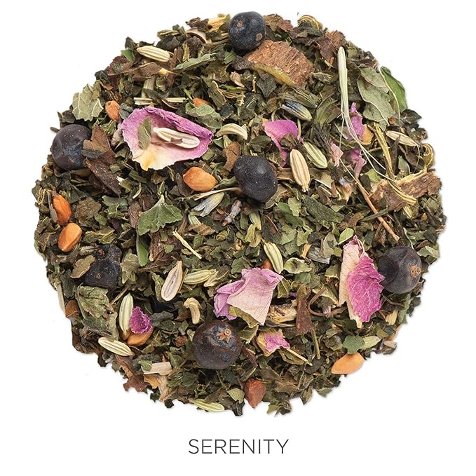 Tea Forte Serenity Premium Organic Loose Leaf Caffeine-Free Herbal Tea Blend Canister, Makes 35-50 Cups, Tea Gifts for Mother's Day