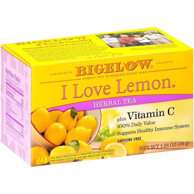 Bigelow I Love Lemon Herbal Tea, 20 ct
