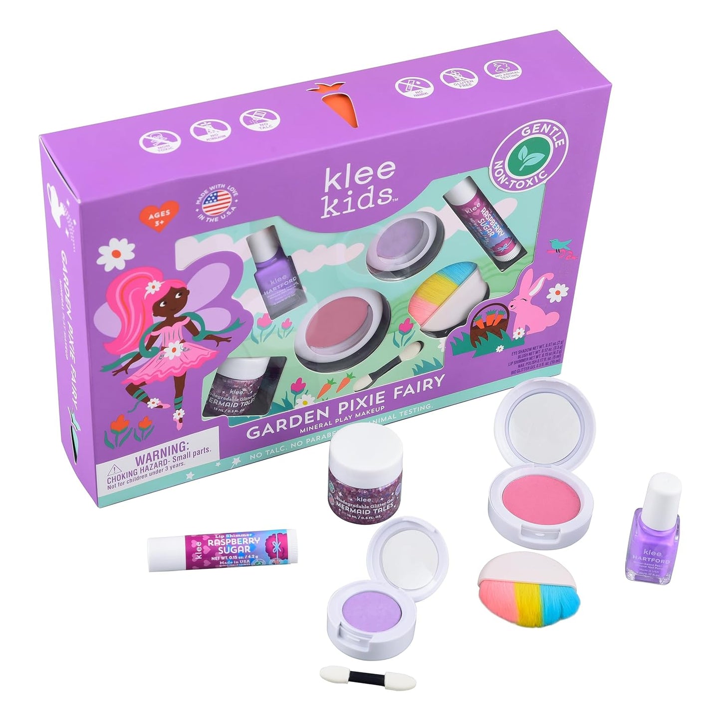 Luna Star Naturals Klee Kids Deluxe Play Makeup Kit. Gentle and Non-Toxic. Made in USA. (Garden Pixie Fairy)