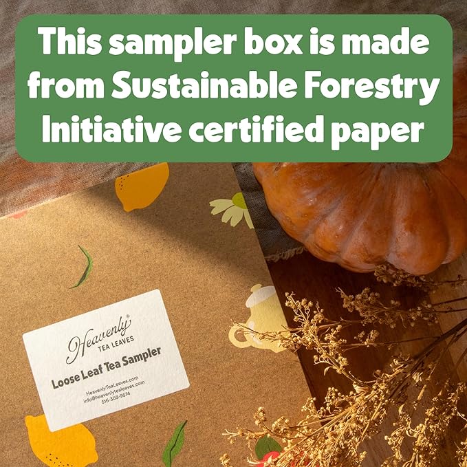 Heavenly Tea Leaves Organic Loose Leaf Herbal Tea Sampler (Approx. 90 Cups of Tea), 9 Naturally Caffeine Free Tisanes - Great Hot or Iced, Mother's Day Gifts for Mom, Health & Immune Support