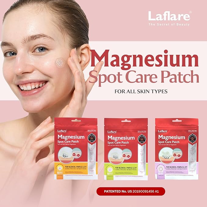 FreeGo Magnesium Acne Patches for Face. Blemish.Zit & Dark Spots from Post-Blemish, Acne .Zit. Self Dissolving,Hydrocolloid, Tee Tree oil & more (M 10pc)