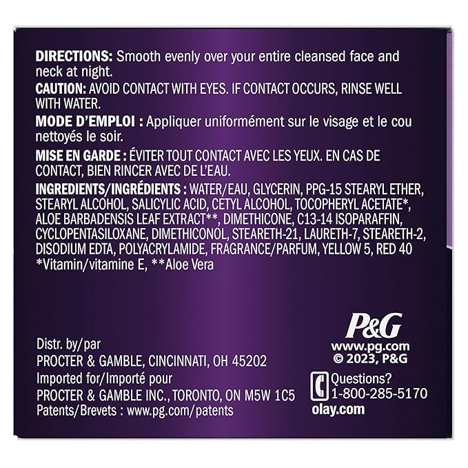 Olay Night Cream with Pro Retinol and Vitamins C & E Age Defying, Pack of 2