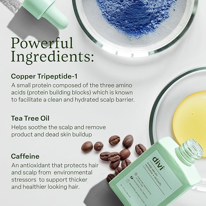 Divi Scalp Serum for Thinning Hair, 15ml – Clinically Tested, Nourishing Formula with Amino Acids, Caffeine & Rosemary Oil – Promotes Healthy Scalp & Fuller-Looking Hair, Reduces Oil & Product Buildup