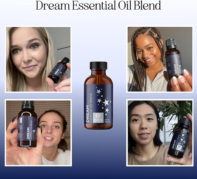 Sleep Essential Oil Blend for Diffuser - Dream Essential Oils for Diffusers Aromatherapy and Relaxation with Clary Sage Ylang-Ylang Roman Chamomile and Lavender for Sleep Time Support (2 Fl Oz)