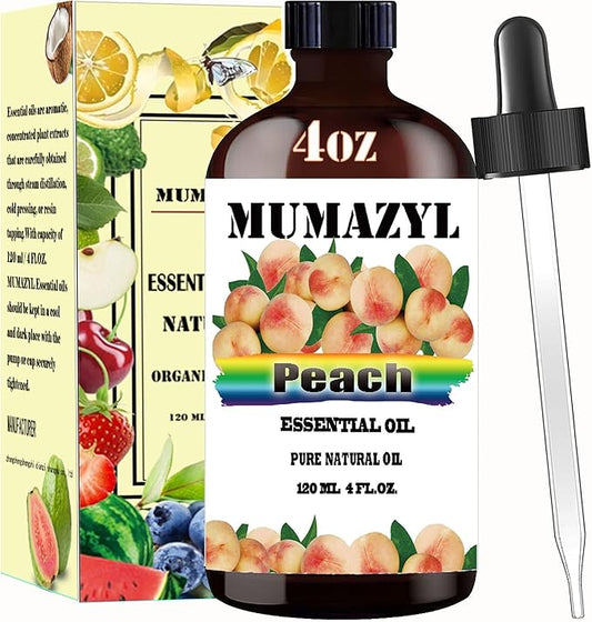 Peach Essential Oil, Peach Oil 4 Fl Oz 120ML for Diffuser Humidifier Yoga Cleaning DIY Candle Soap Making Essential Oils