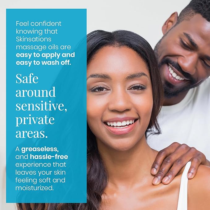 Skinsations - Cinnamon Massage Oil for Massage Therapy - 8oz | Non-Greasy, Warming Blend of Fractionated Coconut, Sweet Almond, Grape Seed and Jojoba Oils | Body Oil, Sore Muscles, Aromatherapy