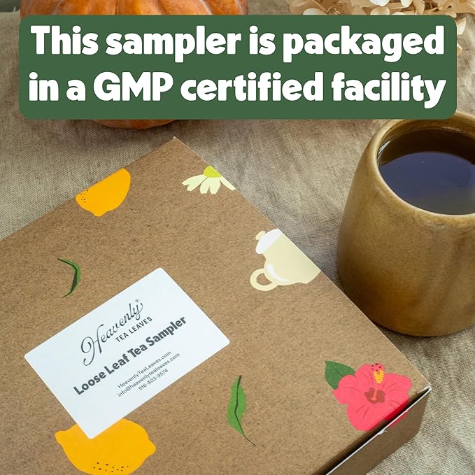 Heavenly Tea Leaves 9 Flavor Variety Pack Loose Leaf Tea Sampler (Approx. 90 Cups) - Green, Herbal, Black, White Teas - Great Iced or Hot - High to No Caffeine - Mother's Day Tea Gifts for Mom