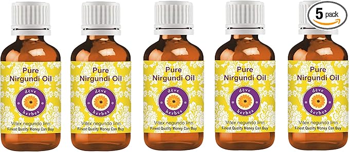Deve Herbes Pure Nirgundi Oil (Vitex negundo linn) (Pack of Five) 100ml X 5 (16.9 oz)