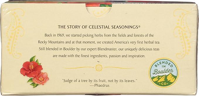 Celestial Seasonings Wild Berry Zinger Herbal Tea, Caffeine Free, 20 Tea Bags Box (Pack of 3)