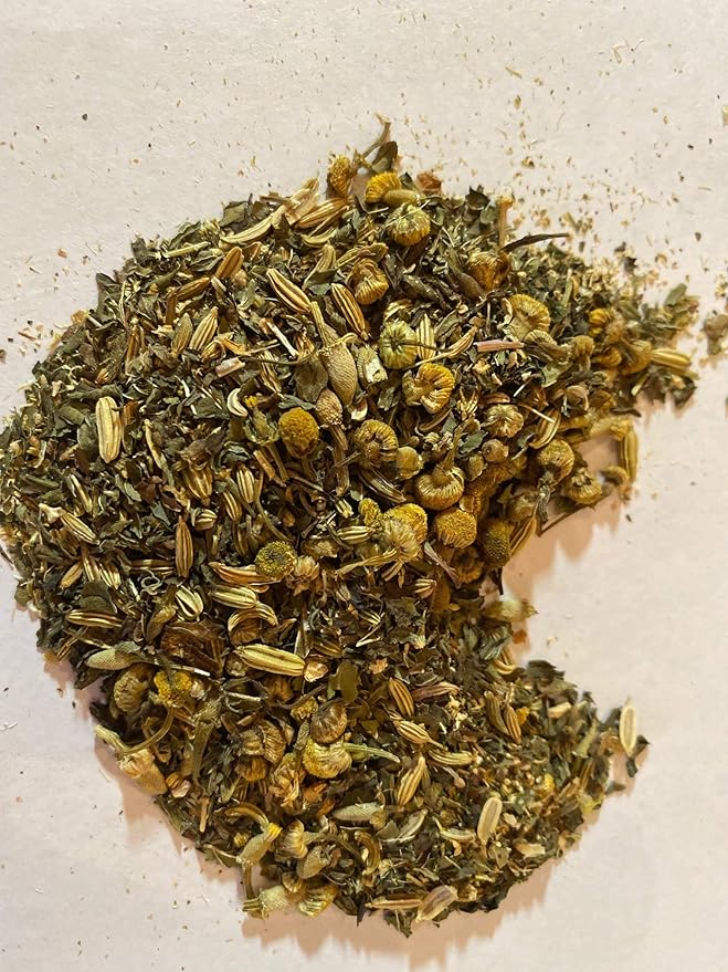 FIRE TEAS - Soothing Stomach Relief Herbal Tea- Irritable Bowel, Diverticulitis & Abdominal Discomfort - Organic Fennel, Peppermint, Chamomile, Ginger -