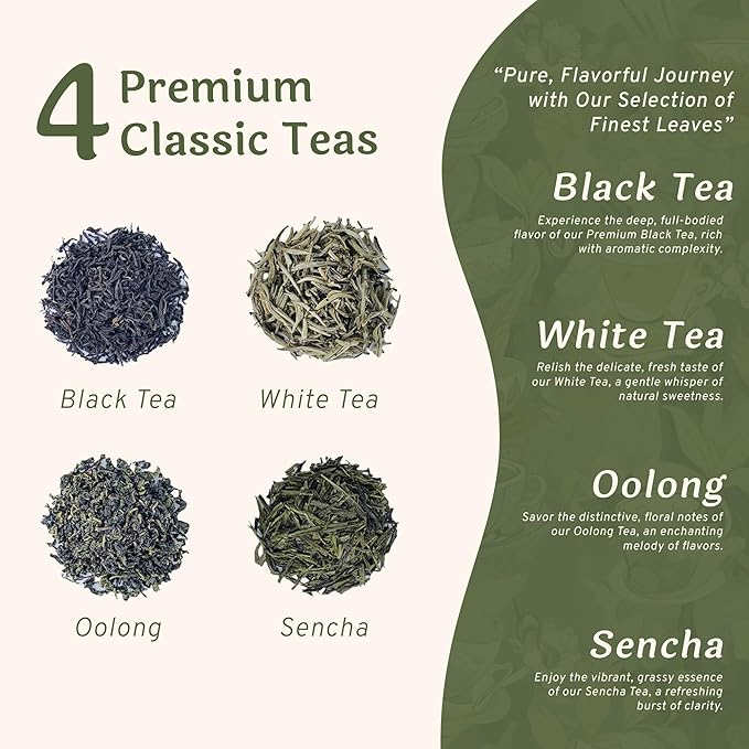 Lyon DIY Tea Blending Set-16 Tin Variety Pack-Premium Herbal Tea & Exotic Floral/Fruit Flavor Infusers - Create 75+ Cups w/Assorted Teas, Oolong, Chamomile, Rose, Peach & More