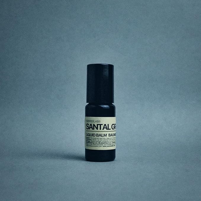 Santal Grass Roll-On, Perfume, Alcohol Free, Olfactive Marker, Niche Scent, Eucalyptus, Papyrus, Cardamom, Sandalwood Essential Oils Blend, Unisex Perfum for Women and Men 10ml/.33 fl Oz