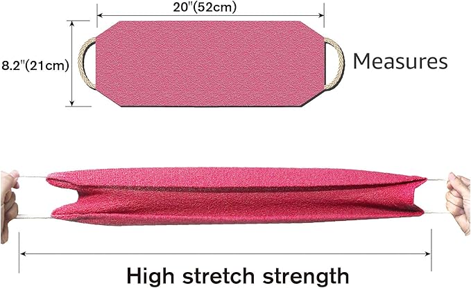 Evridwear Exfoliating Back Scrubber with Handles Two Sides for Body Shower Deep Cleans Skin Massages Invigorating Blood Circulation Men Women One Size (Pink)