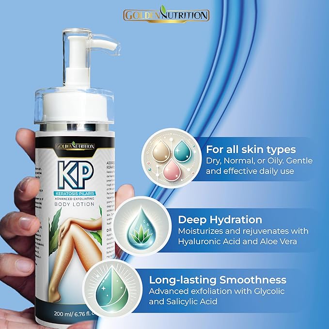 Smoothing & Hydrating KP Lotion, Exfoliating Moisturizer for Rough, Bumpy Skin, AHA & BHA Formula for Keratosis Pilaris 6.76 fl oz