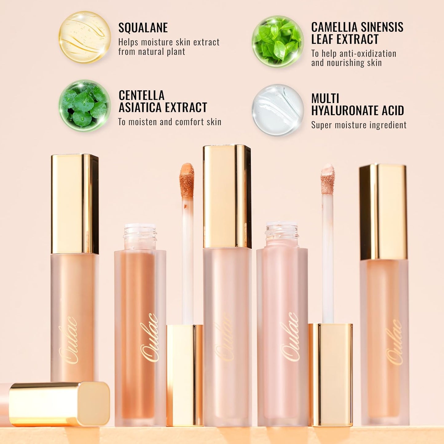 Oulac Concealer Full Coverage, Concealer Stick for Dark Circles, Hydrating Concealer Infused with Hyaluronic Acid, Lightweight, Long Lasting, Vegan Concealer 3.8ml, Shade: C7 Olive