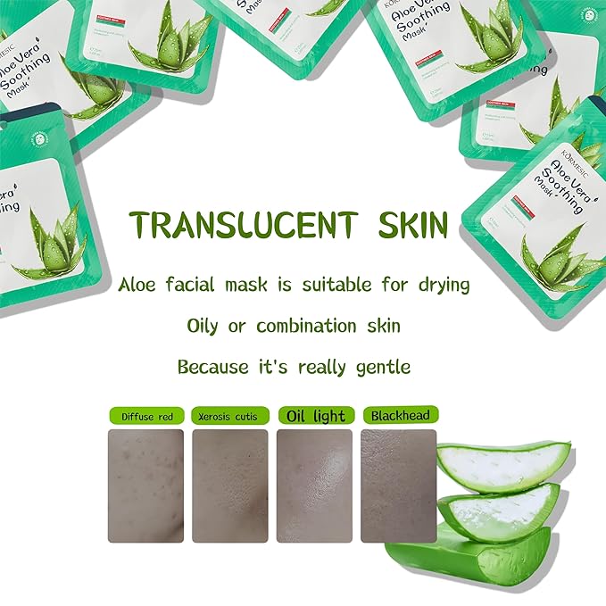 Facial mask Moisturizing face Mask - 10 Sheets, Deep Hydration, Improves Dry Skin, Sheet Mask, skincare for All Skin Types