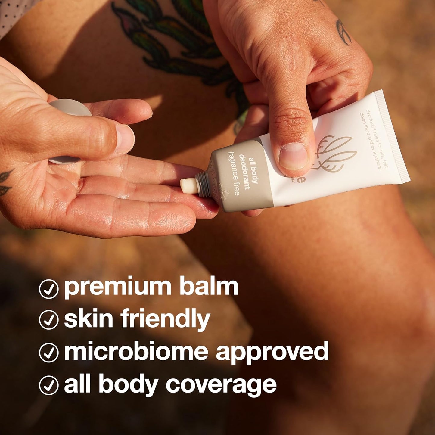 Hume Supernatural Invisible Whole Body Deodorant Balm - Full Body Protection - Aluminum Free, No Baking Soda - Anti-Chafing Odor Control - Clinically Tested on Sensitive Skin (Fragrance Free, 3-Pack)