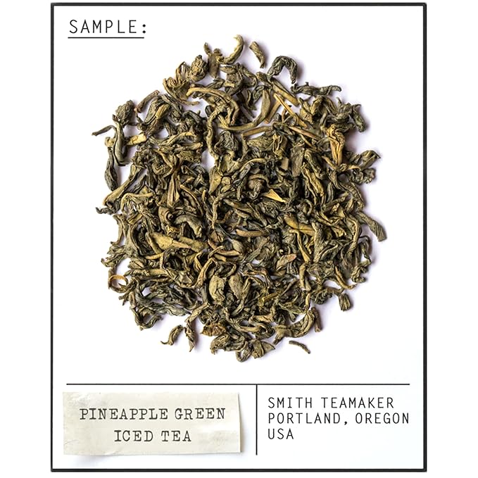 Smith Teamaker Pineapple Green Iced Tea No. 81, Refreshing, Caffeinated, Sustainably Grown, Full Leaf Green Iced Tea, 10 Count, 1 Quart Sachets