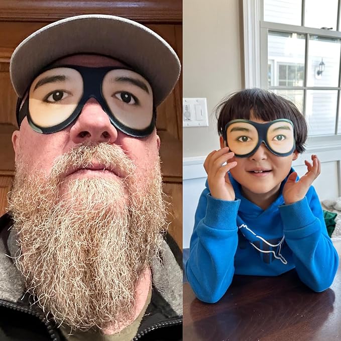 Honbay 3D Funny Eyeshade Soft Sleep Eye Mask with Adjustable Head Strap for Travel, Game, Party, Rest, Sleeping (Girl)