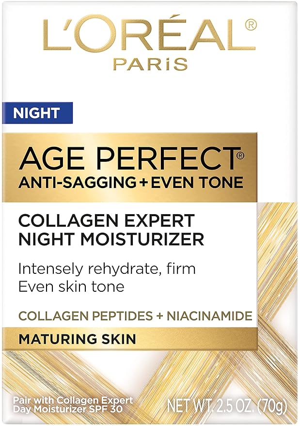 L'Oreal Paris Age Perfect Collagen Expert Anti-Aging, Anti-Wrinkle Night Moisturizer 2.5 oz