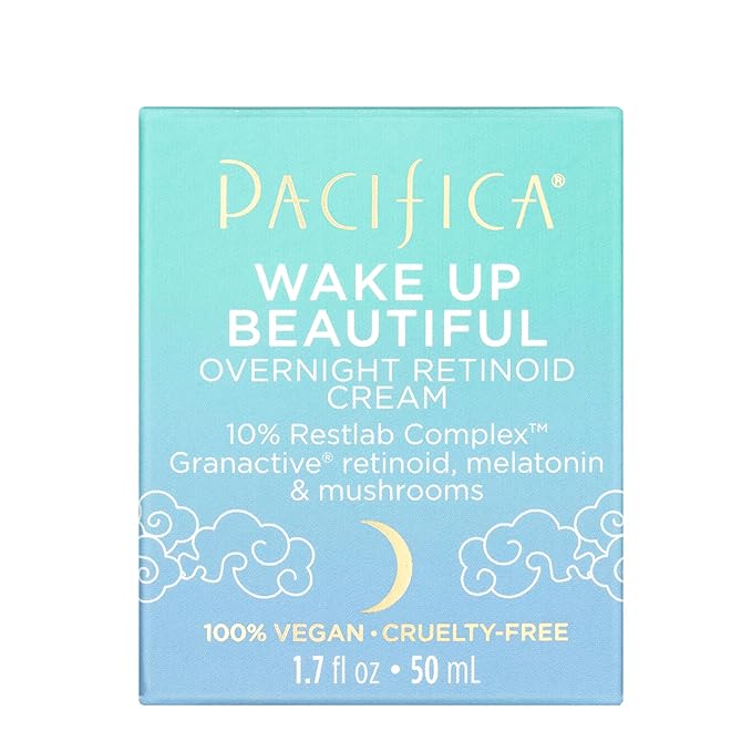 Pacifica Beauty Wake Up Beautiful Retinoid Eye Cream & Overnight Retinoid Cream Set, Skincare, Moisturizer, Face Cream, For Dry, Aging, Sensitive Skin, Vegan, 0.5 fl oz and 1.7 fl oz (Set of 2)