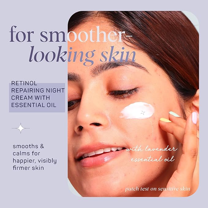 SpaLife Repairing Night Face Cream – For Fine Lines, Wrinkles, Dull Skin, Uneven Tone & Loss of Elasticity with Witch Hazel & Lavender Essential Oil – Anti-Aging Moisturizer