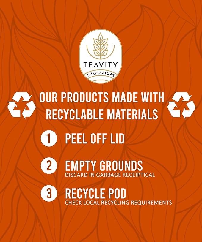 Organic Ginger with Echinacea, Turmeric, and Licorice for Keurig Decaf Tea by Teavity (36 Tea Pods)