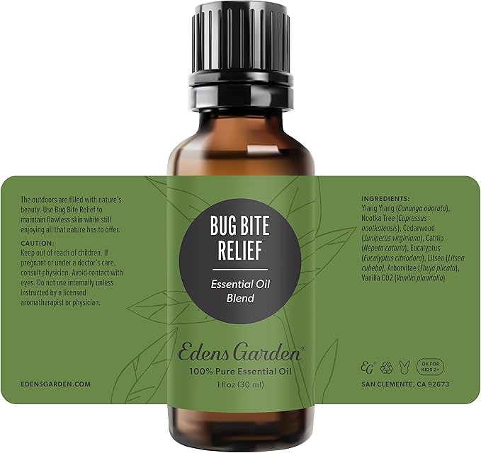Edens Garden Bug Bite Relief Essential Oil Blend- 100% Pure Premium Grade, Undiluted, Natural, Therapeutic, Aromatherapy, The Best for Skin, Face, Kid Safe 30 ml (1 fl oz)