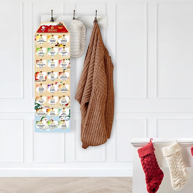 BREWIX, Herbal & Tea Gift Calendar, Advent Calendar 2024 Tea Bags | Limited Edition I 24 Unique Flavors | Best for Birthdays, Anniversaries & Holidays | Christmas Advent Calendar 2024 for Adults, Adult Women and Men