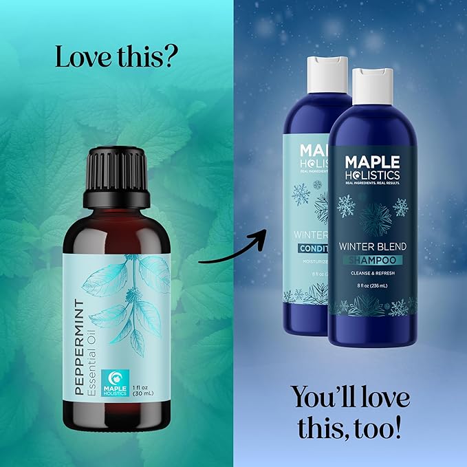 Peppermint Essential Oil for Diffuser Aromatherapy - 100% Pure Peppermint Oil for Hair Skin and Nails Plus Undiluted Refreshing Aromatherapy Essential Oil for Diffusers Baths and Topical Uses 1oz