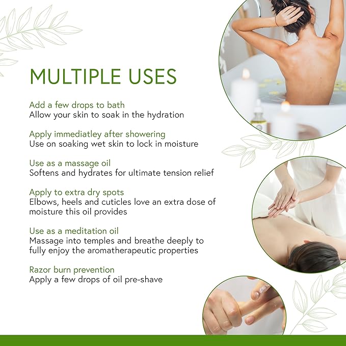 Honeybee Gardens Crystal Infused Body Oil, Clear Quartz, Organic, Moisturizing, Non-Greasy, for All Skin Types, 2 Fl Oz