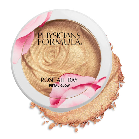 Physicians Formula Rosé All Day Highlighter Blush Face Powder Shimmer Petal Glow, Pink Freshly Picked, Dermatologist Tested, Clinicially Tested
