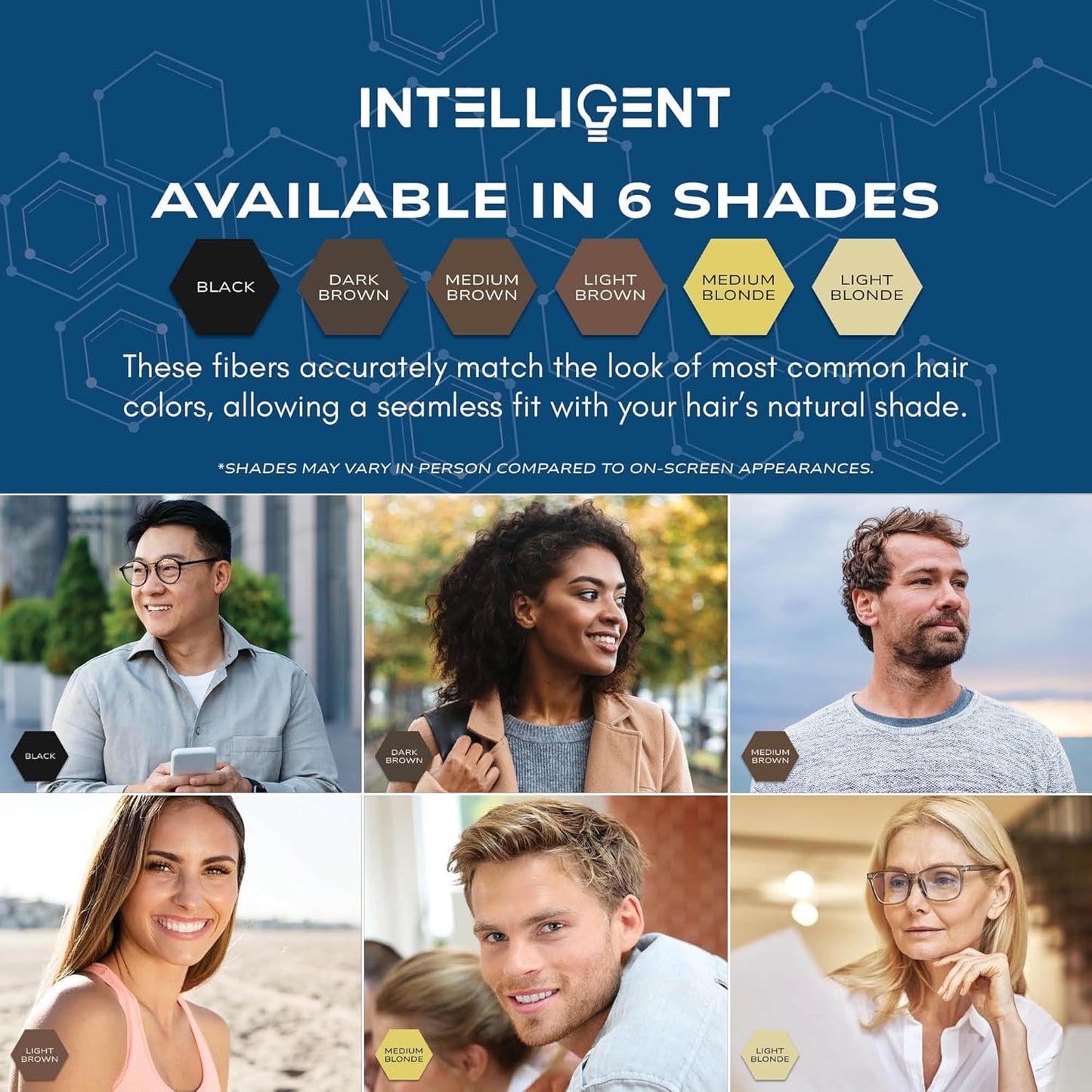 Intelligent Precision Hair-Volumizing Fibers (Medium Brown) | Undetectably Fill in Thinning Hair | 6 Shades Designed For Men or Women | 27.5g