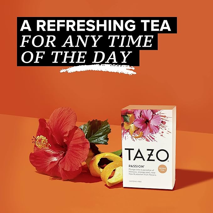 TAZO Tea Bags, Iced or Hot, Passion Herbal Tea, 20 Tea Bags (Pack of 6)
