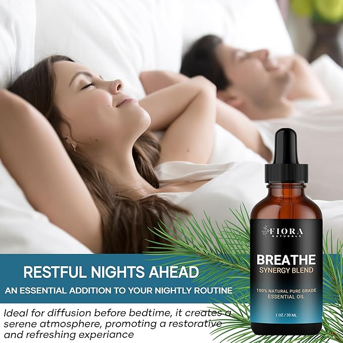 Breathe Essential Oil for Diffuser - Essential Oil Blend with Eucalyptus Peppermint Tea Tree and Peppermint, Breathe Easy Essential Oil for Humidifier, Rub, and Aromatherapy