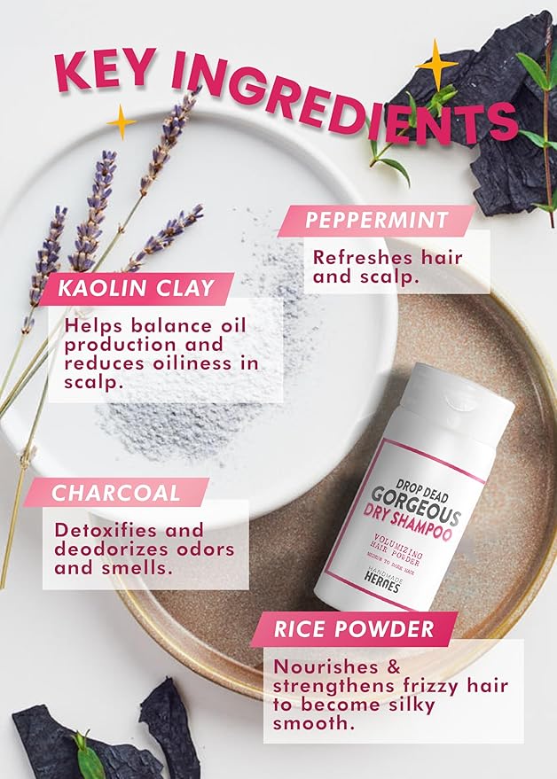 Handmade Heroes Volumizing Hair Powder Dry Shampoo and Cuticle Oil for Strengthening Nails and Cuticles