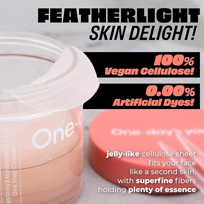 ONE-DAY’S YOU Help Me! Real Collagen Pads | Skin Firming & Moisturizing | Elasticity Care for Daily Use | 70 Pads | Korean Skincare for Firm & Youthful Skin