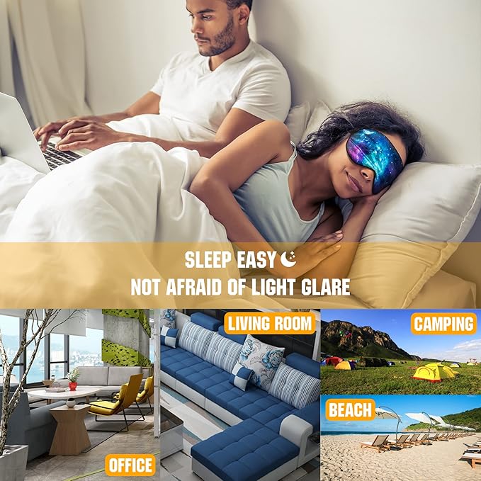 BVYA 3 PCS A Set, Silk Sleep Mask, Eyes Mask, Mulberry Silk Soft Adjustable Strap Eye Cover (I Series)