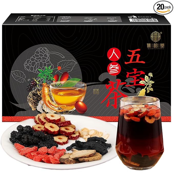 Wubao Tea Men's Tea Husband Tea Men's Kidney Tea Supplement Root Eight Treasure Five Tea 500g (25g/bag total 20 bags) 五宝茶 男人茶 老公茶男人生肾茶补养根八宝五宝茶500g（25克/袋共20袋）