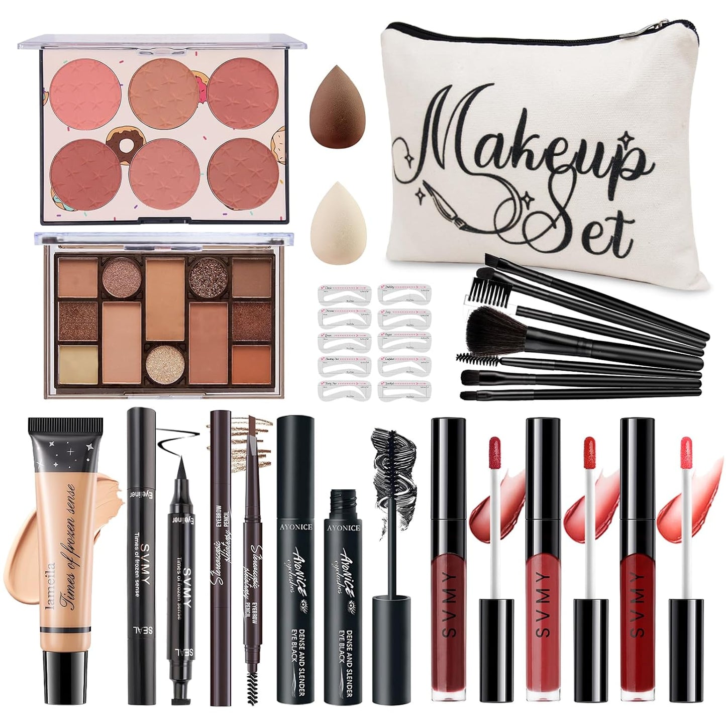 Makeup Kit for Girls Teens, Travel Makeup Kit, Facial Makeup Full Kit, Makeup Present Set for Beginners & Professionals, Cosmetic Bag Include Pigmented Blendable Eyeshadow Palette