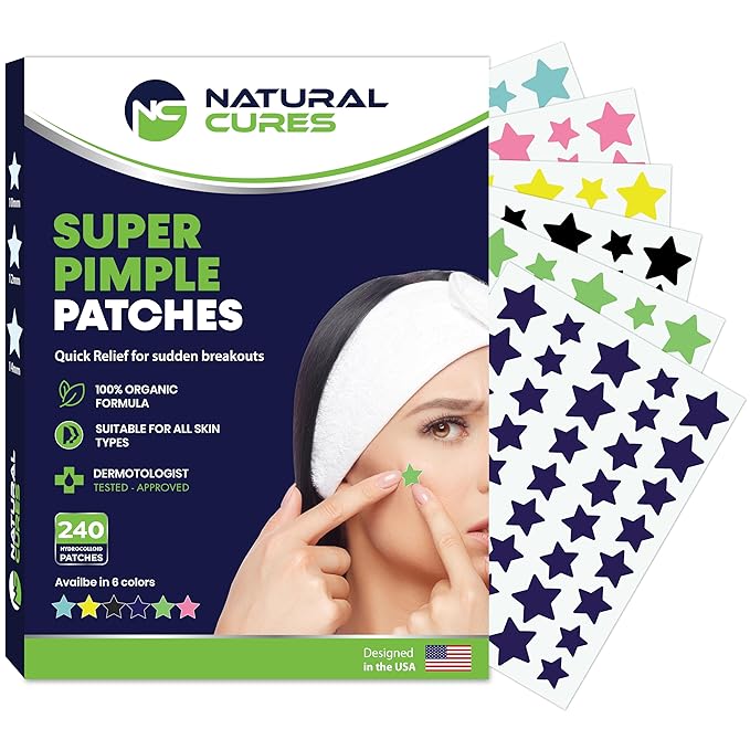 Star Pimple Patches for Face – Hydrocolloid Acne Patches for Quick Zit Relief and Blemishes, Invisible Spot Stickers That Stay All Night, Gentle for All Skin Types, Oil-Free (240 Count)