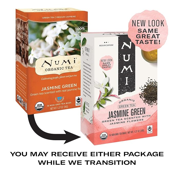 Numi Tea Jasmine Green Tea - Medium Caffeine - 18 Bags