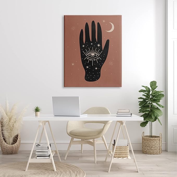 Stupell Industries Celestial Bohemian Chic Hand With Enlightened Eye Tattoo, Design by Nina Blue