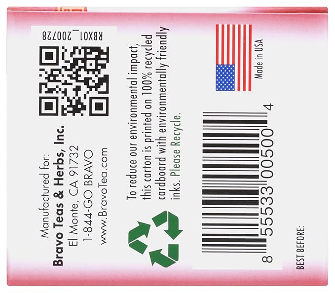 Bravo Tea Blood Pressure Caffeine Free 20 Tea Bags
