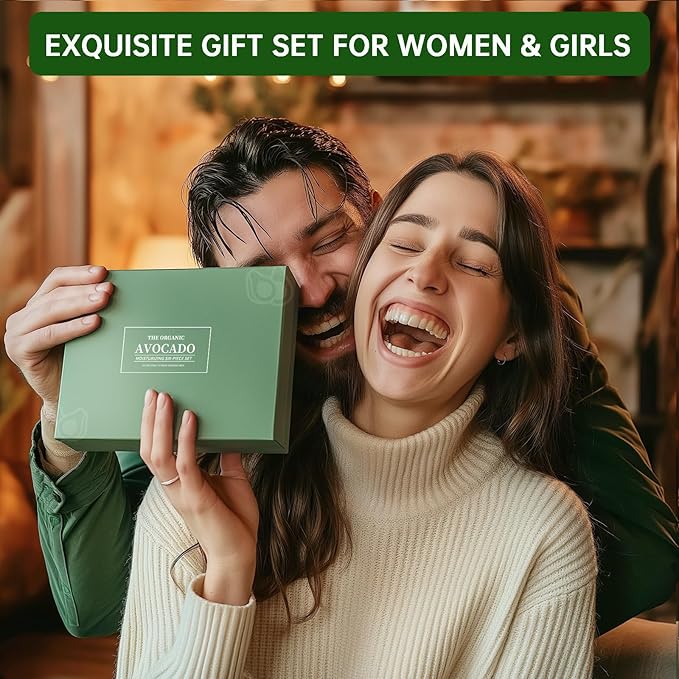 Avocado Skin Care Set, Skincare Gifts Kits For Hydrating Skin, Anti Aging Facial Kit For Women With Facial Cleanser, Toner, Face Serum, Lotion, Face Cream, Eye Cream. (6 Pieces)