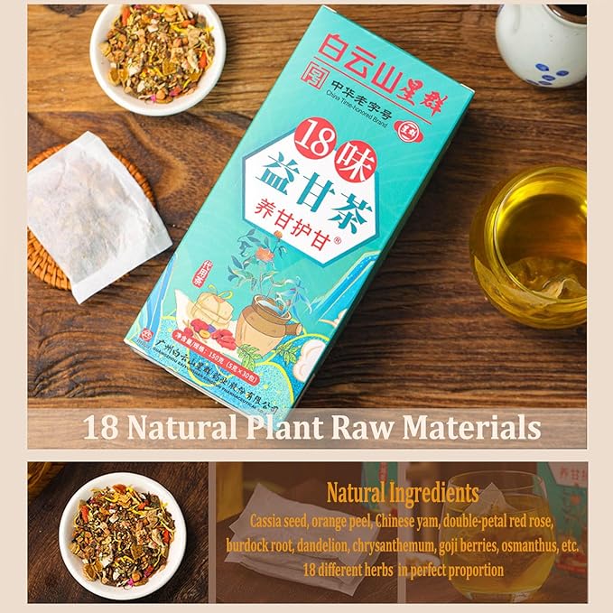 Nourishing Liver Tea，Daily Liver Nourishing Tea with 18 Different Herbs for Healthy Liver (1 Box 30 Bags)