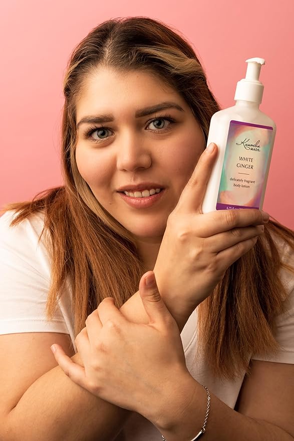 Kuumba Made White Ginger Body Lotion | 6.75 Ounces | Clean and Lightweight | Body Lotion Scented | Vegan and Alcohol Free | Nourishing and Gentle On Skin