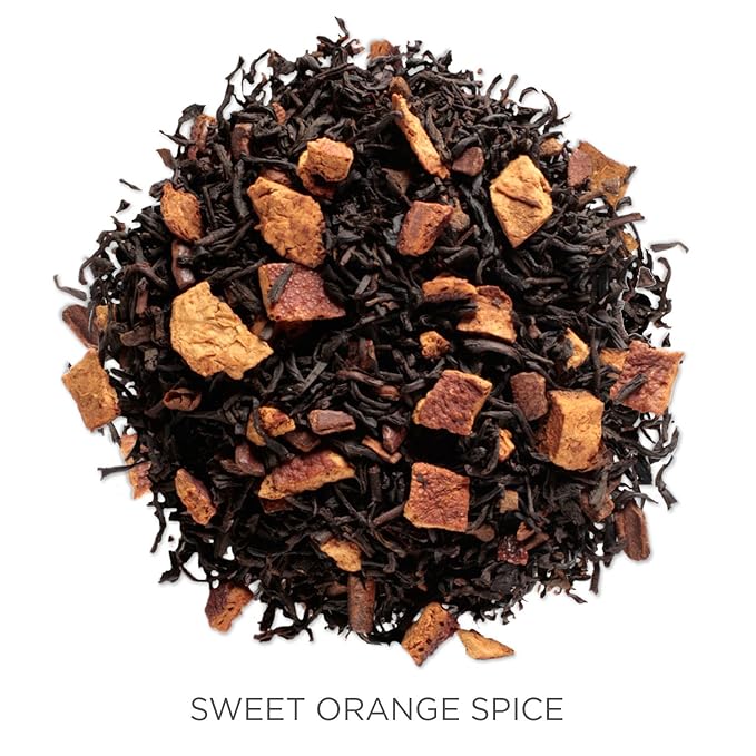 Tea Forte Sweet Orange Spice Premium Organic Loose Leaf Caffeinated Black Tea Blend Canister, Makes 35-50 Cups, Tea Gifts for Mother's Day