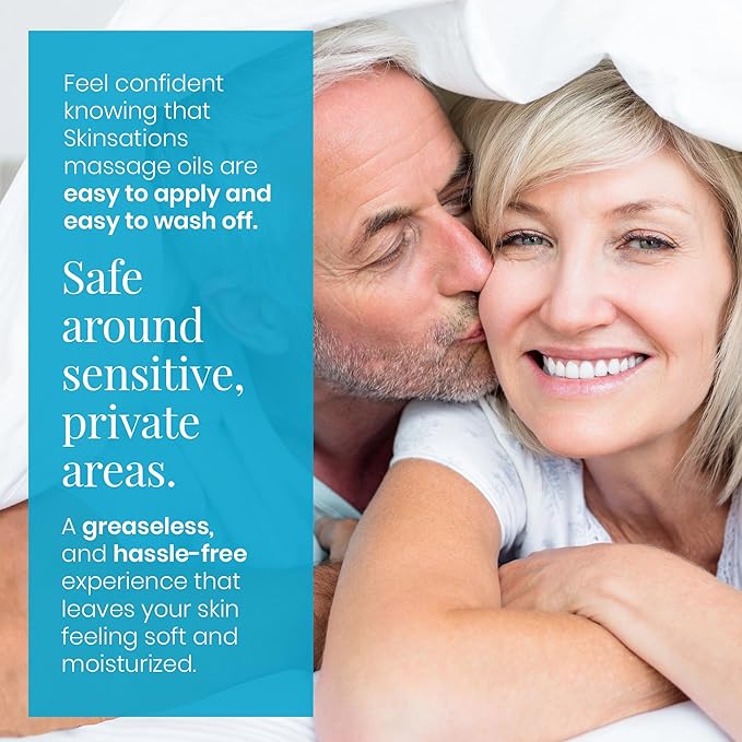 Skinsations - Unscented Massage Oil for Massage Therapy - 8oz | Silky-Soft Blend of Sweet Almond, Fractionated Coconut, Grapeseed and Jojoba Oil | Scented Body Oil, Sore Muscles, Aromatherapy