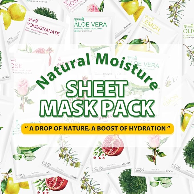 Face Masks Skincare, 12 Pack Variety Sheet Masks - Hydrating & Smoothing, Moisturizing & Nourishing for All Skin Types